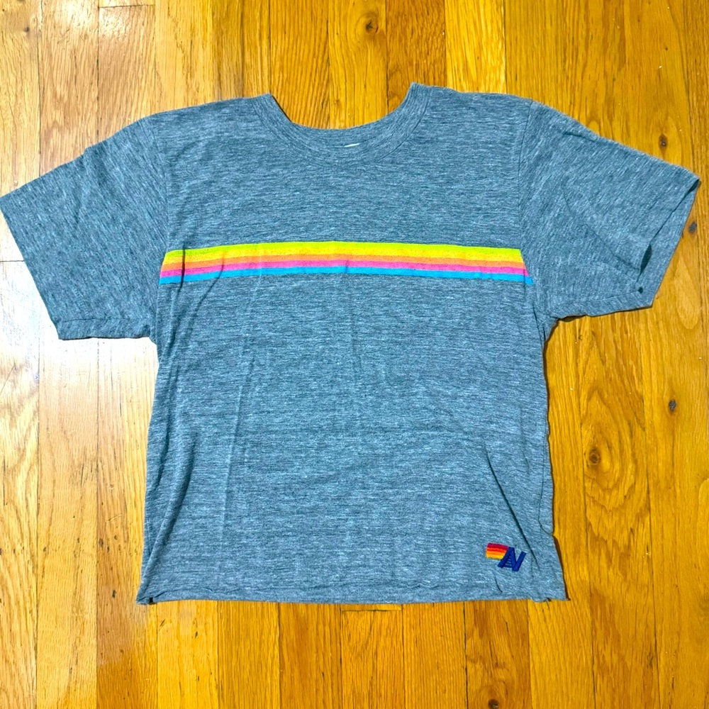 Aviator Nation Grey Striped Tee
